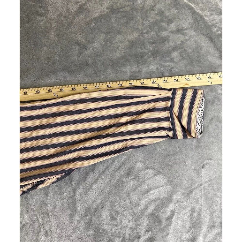 Tommy Bahama Mens Button Down Shirt Large Long Sleeve Striped Blue Pink & Orange - Picture 5 of 6